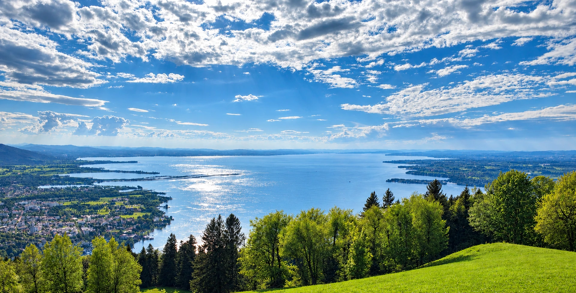Blick vom Pfänder über Bregenz und den Bodensee