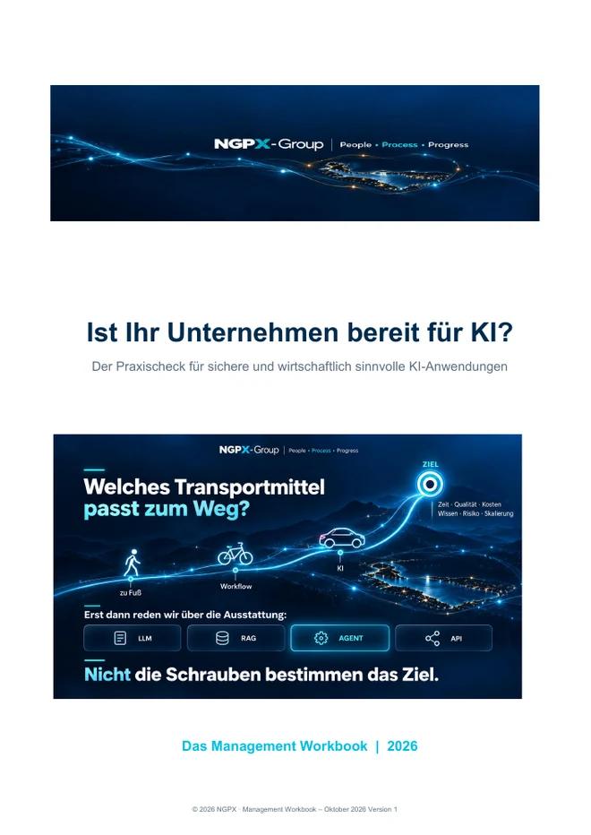 Cover des NGPX KI-Praxischecks 2026: Ist Ihr Unternehmen bereit für KI?